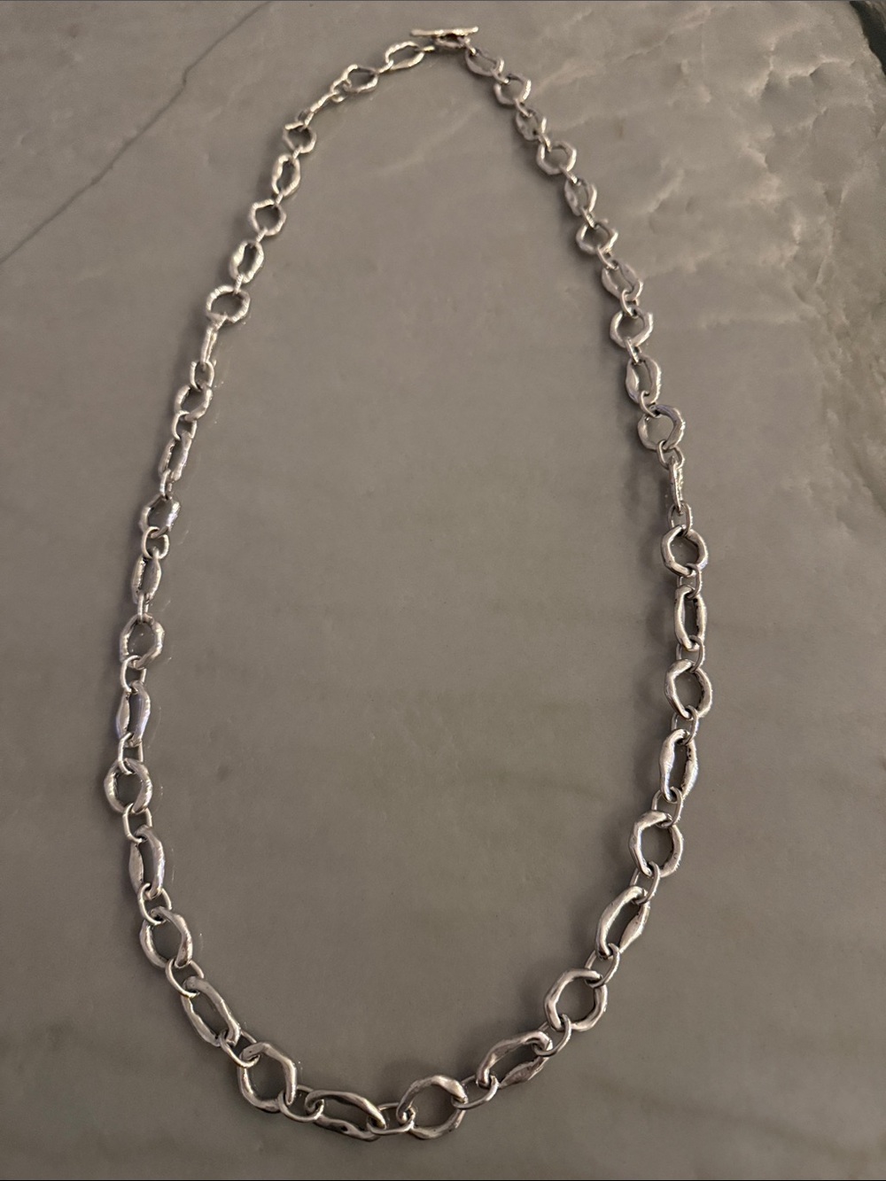 Sterling Silver Link Chain Necklace 37” Necklace